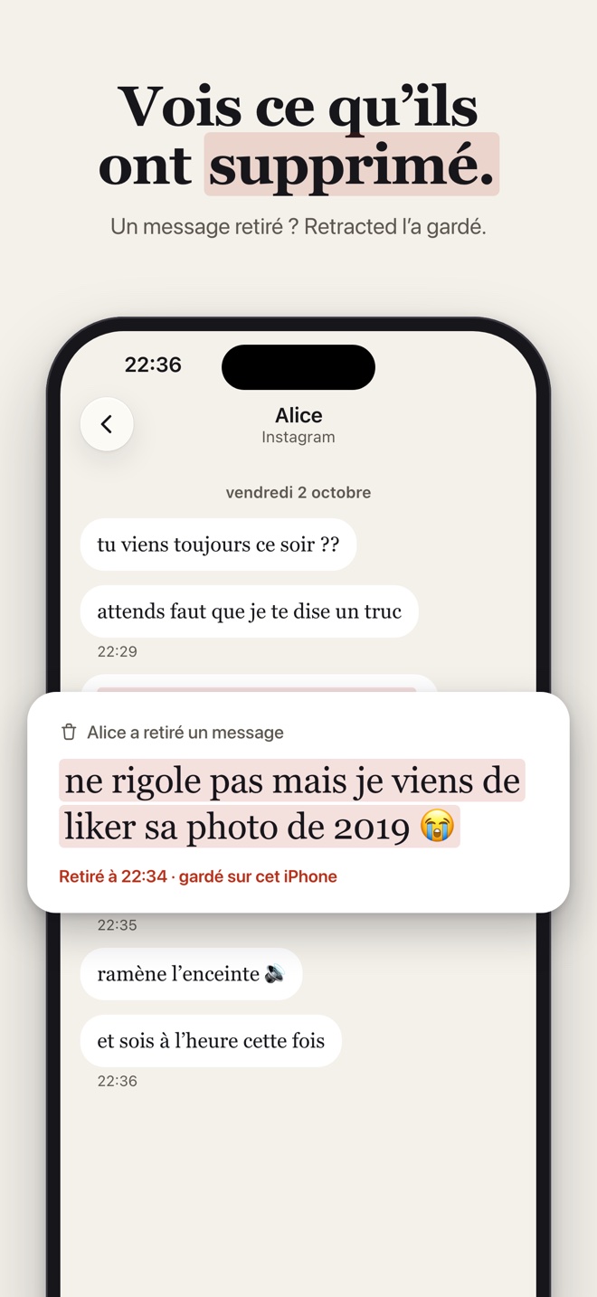 Message retiré révélé