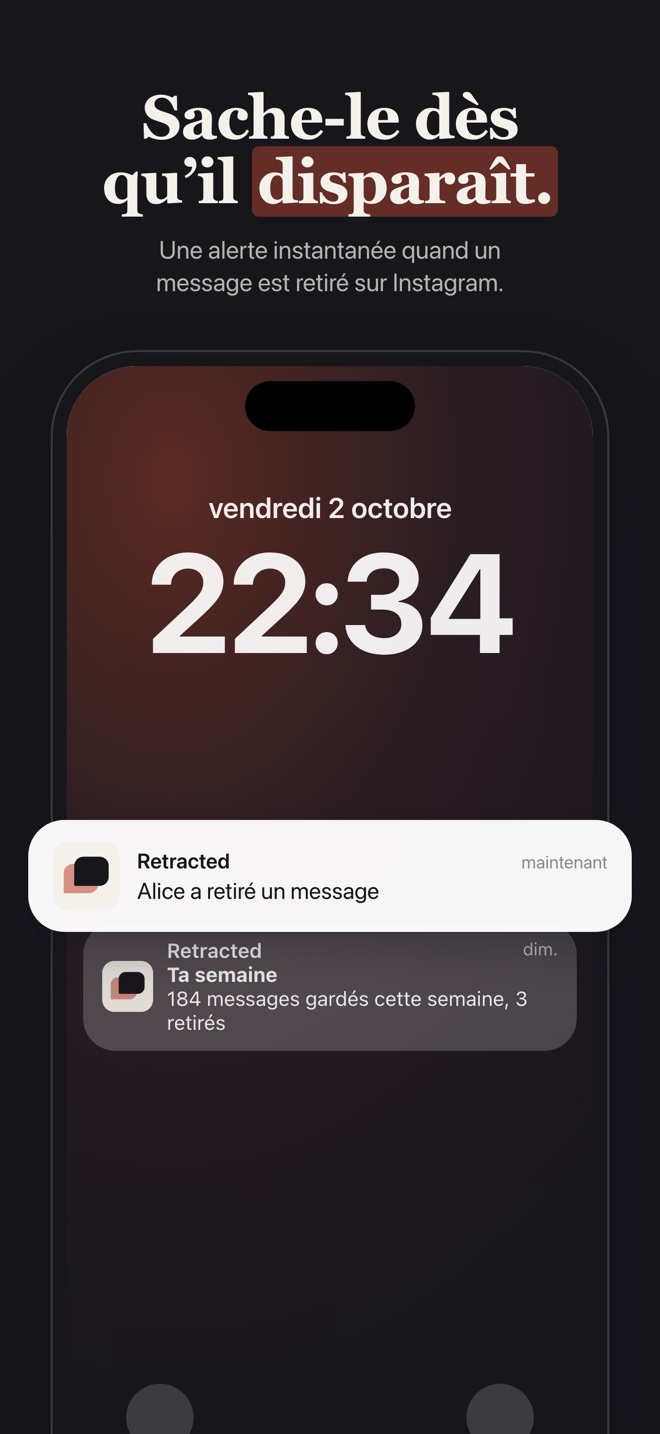 Alerte de retrait